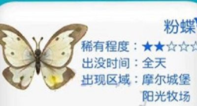 摩尔庄园粉蝶在哪里？